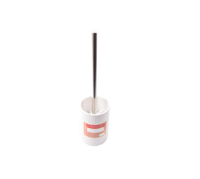 Merkloos Toiletborstel met houder keramiek Toiletborstel 37 cm - keramiek - RVS Wit 2-delig Merkloos Toiletborstel met houder keramiek Toiletborstel 37 cm - keramiek - RVS Wit 2-delig
