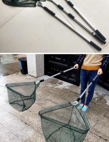 Merkloos 3x Fishing net - fishing net - shovel - Landing net Foldable Aluminum 180 cm
