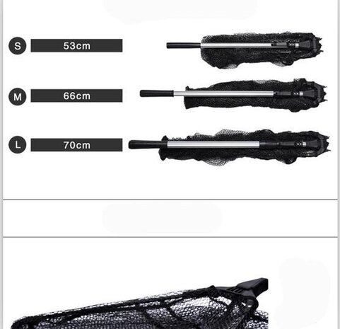 Merkloos 3x Fishing net - fishing net - shovel - Landing net Foldable Aluminum 180 cm