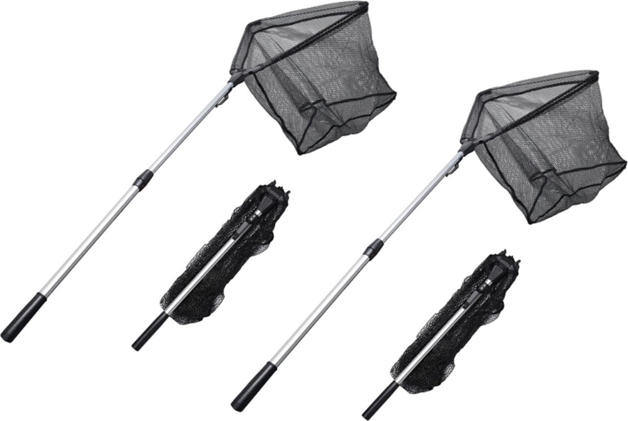 Merkloos 2x Fishing net - fishing net - shovel - Landing net Foldable Aluminum 180 cm Merkloos 2x Fishing net - fishing net - shovel - Landing net Foldable Aluminum 180 cm