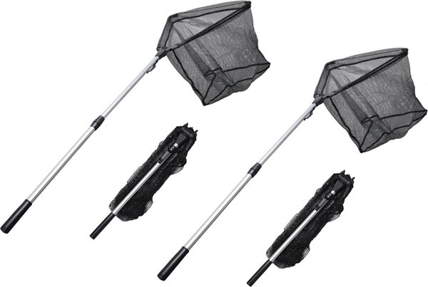 Merkloos 2x Fishing net - fishing net - shovel - Landing net Foldable Aluminum 180 cm Merkloos 2x Fishing net - fishing net - shovel - Landing net Foldable Aluminum 180 cm