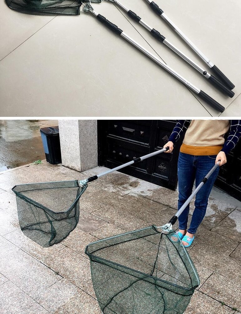 Merkloos 2x Visnet - visnet - schep - Schepnet Opvouwbaar Aluminium 180 cm Merkloos 2x Visnet - visnet - schep - Schepnet Opvouwbaar Aluminium 180 cm