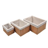 Merkloos Bamboo baskets 3 pieces | Multifunctional basket | Storage baskets | Storage | storage Box |Box |Basket/Compartments - Storage System