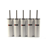 Merkloos Set of 5 x White Toilet Brush and Holder - Stainless Steel Toilet Brush Holder with Toilet Brush - 45x12cm - Matt White Merkloos Set of 5 x White Toilet Brush and Holder - Stainless Steel Toilet Brush Holder with Toilet Brush - 45x12cm - Matt White