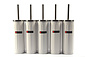 Set of 5 x White Toilet Brush and Holder - Stainless Steel Toilet Brush Holder with Toilet Brush - 45x12cm - Matt White