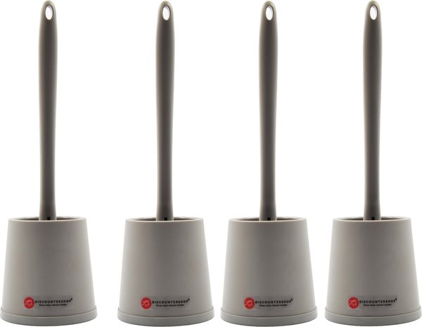Discountershop Toiletborstel met siliconen toiletborstel 4 stuks  Toiletborstel Roestrij toiletborstel  Toiletborstel Stevige borstel -