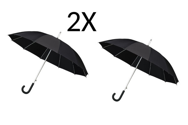 Merkloos 2x Paraplu - Automatic windparaplu - Stevig & Windroof - Windproof - Ø 110 cm - Zwart- Top Kwaliteit - Beste kwaliteit Merkloos 2x Paraplu - Automatic windparaplu - Stevig & Windroof - Windproof - Ø 110 cm - Zwart- Top Kwaliteit - Beste kwaliteit