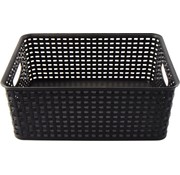 Merkloos Storage basket - Storage tray - Black storage 32 x 27 x 15 cm Rattan