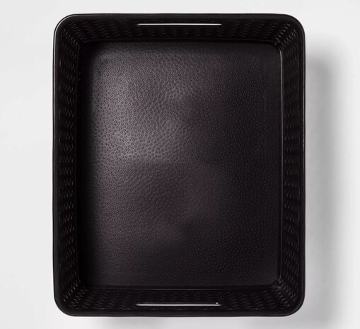 Merkloos 5 X Storage basket - Storage tray - Black storage 32 x 27 x 15 cm Rattan