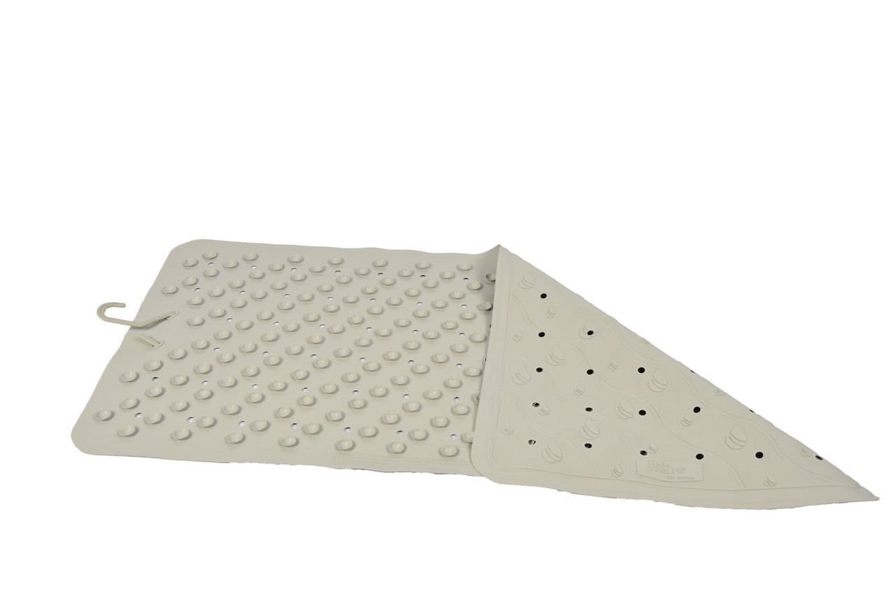 Discountershop Badmat Grijs  76 x 36 cm - antislip mat voor bad en douche Rubberen Antislip Douchemat - 36x76 cm | Kwaliteit | Grijs