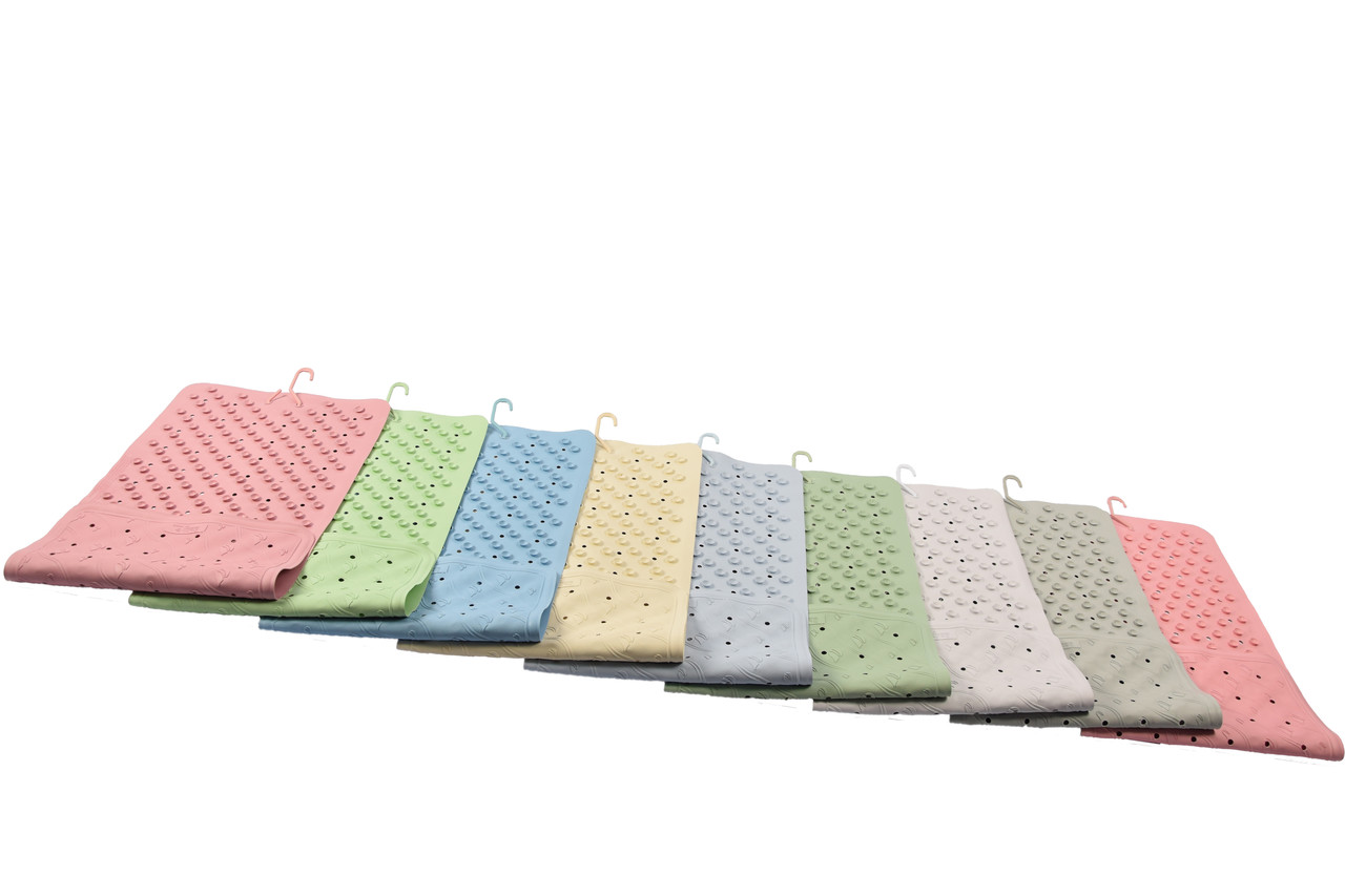 Discountershop Badmat Grijs  76 x 36 cm - antislip mat voor bad en douche Rubberen Antislip Douchemat - 36x76 cm | Kwaliteit | Grijs