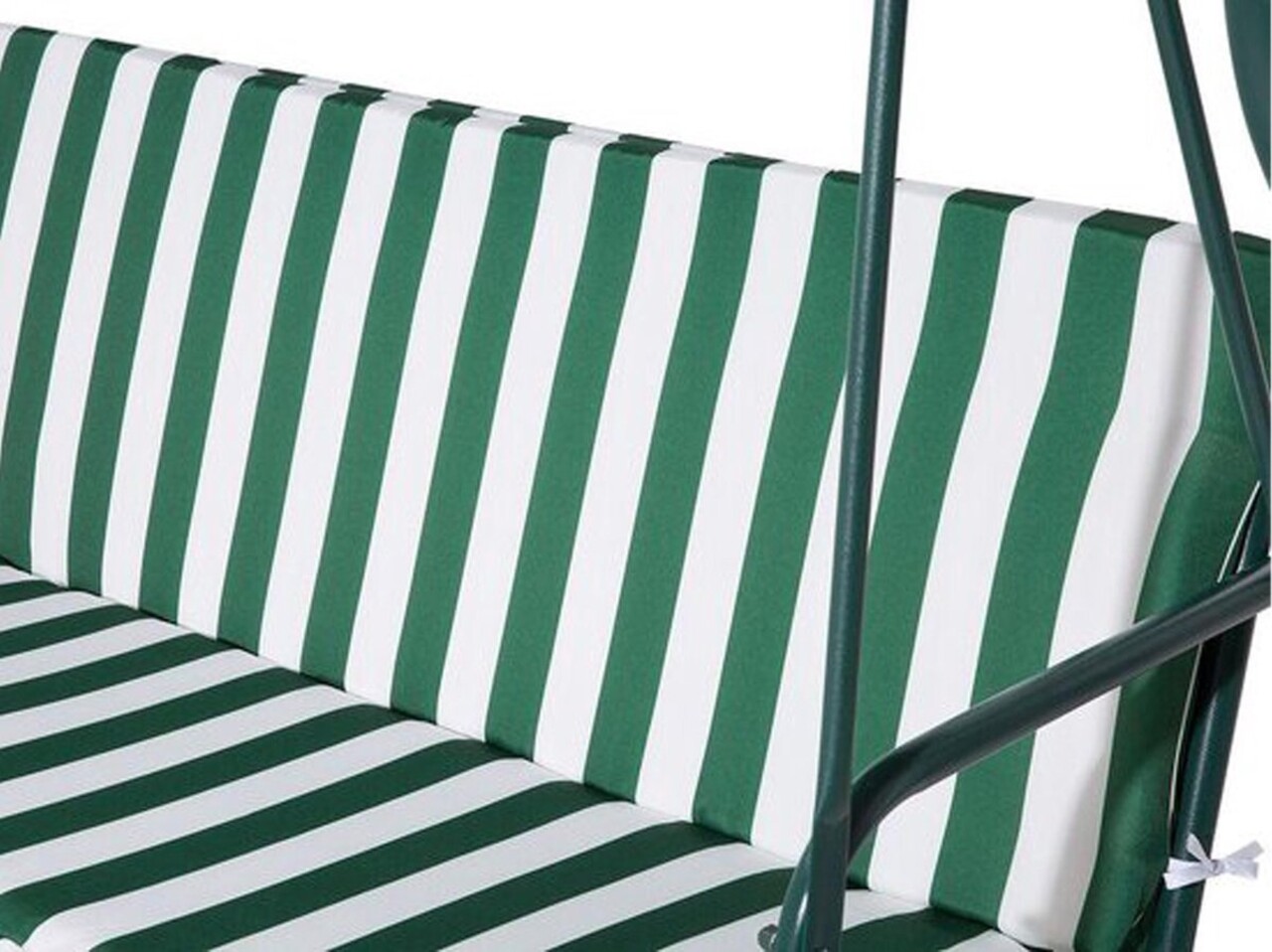 Discountershop Schommelbank tuin groen tweezit met zonnescherm - Schommelbank - Groen-Wit - 140X110X153CM Discountershop Schommelbank tuin groen tweezit met zonnescherm - Schommelbank - Groen-Wit - 140X110X153CM