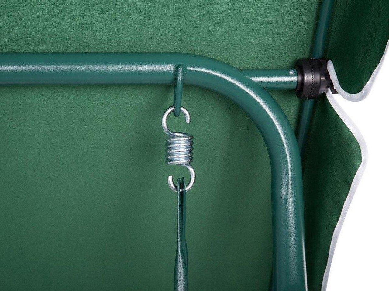 Discountershop Swing bench garden green two-seater with sunshade - Swing bench - Green-White - 140X110X153CM Discountershop Swing bench garden green two-seater with sunshade - Swing bench - Green-White - 140X110X153CM