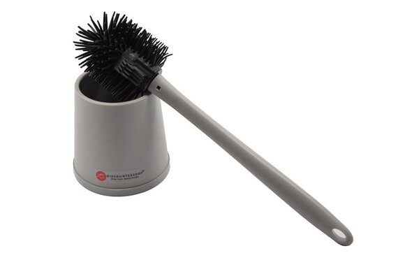 Discountershop 5x Toiletborstel met siliconen toiletborstel - Toiletborstel met houder - Roestvrij toiletborstel - Antislip Toiletborstel - Stevige borstel