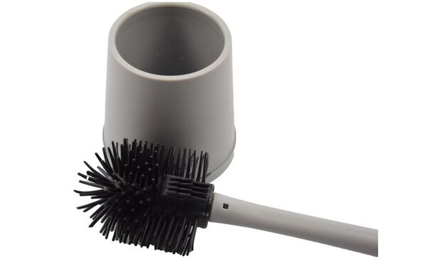Discountershop 5x Toilet brush with silicone toilet brush - Toilet brush with holder - Stainless toilet brush - Non-slip Toilet brush - Sturdy brush