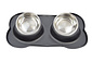 Double Dog Food Bowl Stainless Steel 46x27x4 cm - Pet Drinking Bowl set with Silicone Placemat Double Dog Food Bowl Stainless Steel 46x27x4 cm - Pet Drinking Bowl set with Silicone Placemat