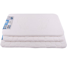 Merkloos Badmat & WC Mat Set - Douche mat set - Wit - 60cm x 40cm - badmat set 3-delig - Soft Foam - Extra Zacht - FOAM Merkloos Badmat & WC Mat Set - Douche mat set - Wit - 60cm x 40cm - badmat set 3-delig - Soft Foam - Extra Zacht - FOAM