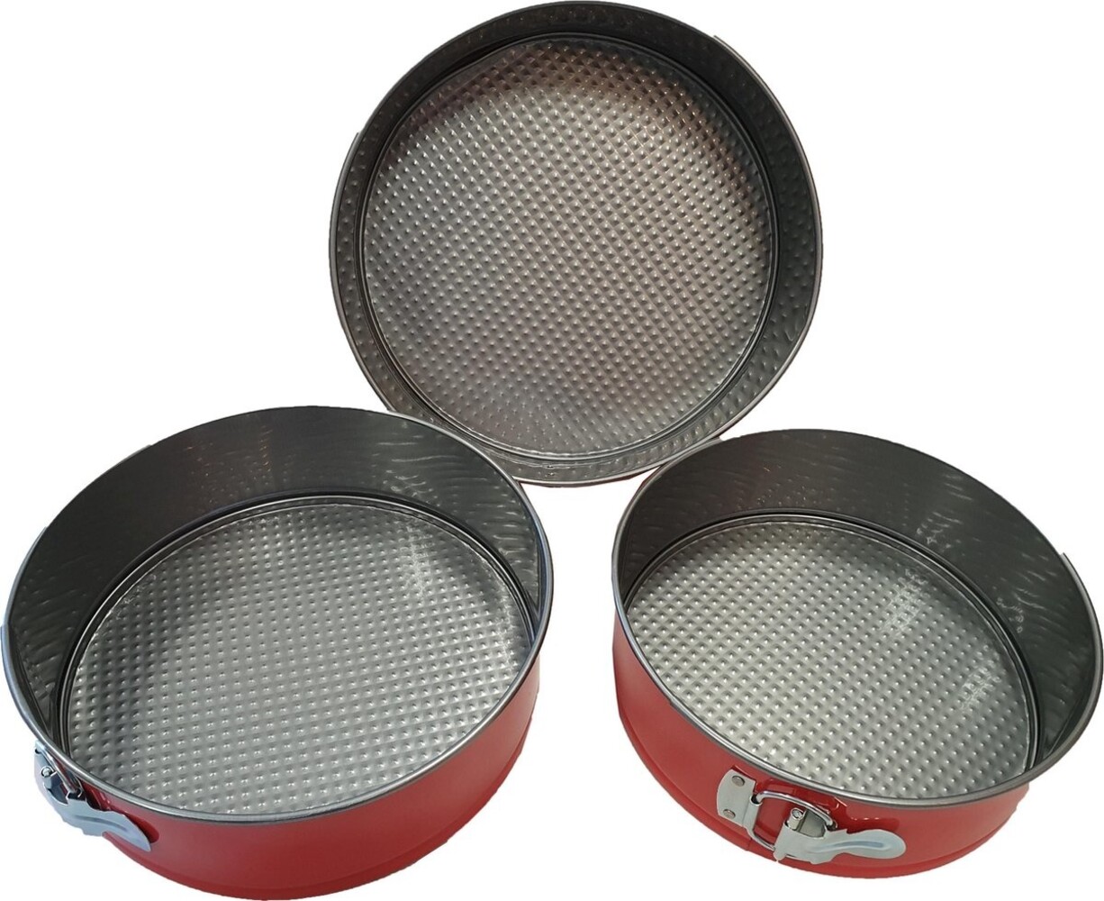 Discountershop springvorm rond Ø 25 cm anti-aanbak 3-delig, ronde springvorm voor taart en cake