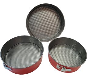 Discountershop Springvorm anti-aanbak 3 delig - Rond Ø 25 cm - Rond Ø 26 cm - Rond Ø 22 cm - springvorm bak