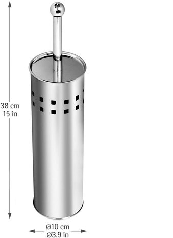 Discountershop 3 Pieces Toilet Brush Stainless Steel - Toilet Brush Stainless Steel - Stainless Steel Toilet Brush in Holder - Toilet Brush Holder - Toilet Brush - Toilet Brush - Silver - Stainless Steel