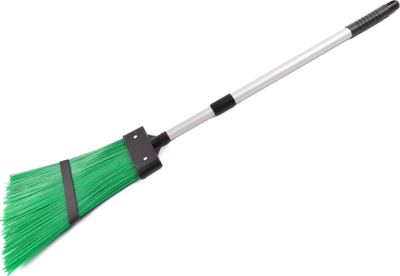 Discountershop Tuinbezem uitschuifbaar 29 X 3 X 136 CM Bezem met telescopische steel Zilver tuinartikelen - bezems schoonmaakspullen