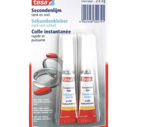Tesa Tesa Super Glue - Super Glue - Gorilla Super Glue -  Tube 2 x 3 gram Tesa Tesa Super Glue - Super Glue - Gorilla Super Glue -  Tube 2 x 3 gram