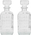 2 Stuks glazen whisky/water karaffen 1000ml - kristal - 2x Kristalglas look whiskey fles - Whiskykaraf/whiskyfles met structuur in glas 2 Stuks glazen whisky/water karaffen 1000ml - kristal - 2x Kristalglas look whiskey fles - Whiskykaraf/whiskyfles met structuur in glas
