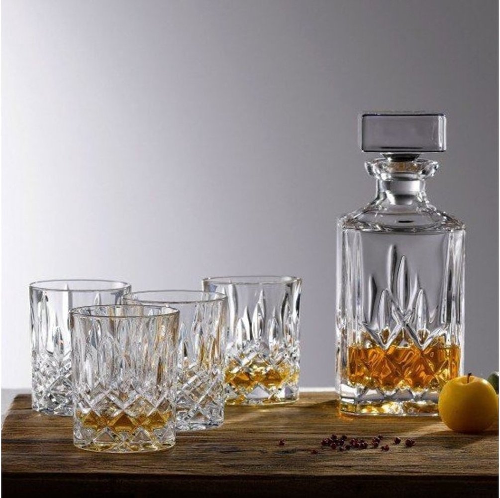 Delaram 2 Stuks glazen whisky 1000ml - kristal 2x Kristalglas look whiskey fles Whiskykaraf/whiskyfles met structuur in glas