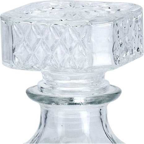 Delaram 2 Pieces glass whiskey/water decanter 1000ml - crystal - 2x Kristallglas look whiskey bottle - Whiskey decanter/whiskey bottle with structure in glass Delaram 2 Pieces glass whiskey/water decanter 1000ml - crystal - 2x Kristallglas look whiskey bottle - Whiskey decanter/whiskey bottle with structure in glass