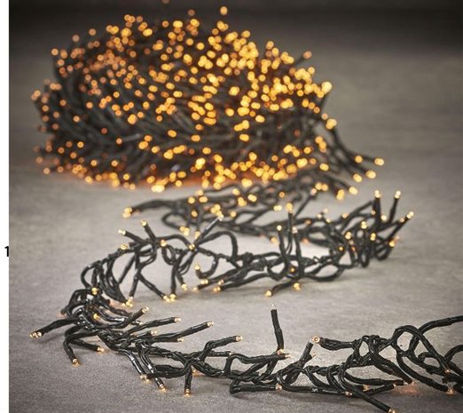 Merkloos Kerstverlichting Warm-wit | 100 Ledlampjes | 7,4 + 3 Meter | Seizoensdecoratie | Kleur: Zwart