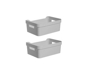 Discountershop 2 pcs storage basket with handles - Buy storage box - Tool box 2 pcs - size 200 mm x 140 mm x 80 mm Discountershop 2 pcs storage basket with handles - Buy storage box - Tool box 2 pcs - size 200 mm x 140 mm x 80 mm