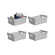 Discountershop 4 stuks opbergmand met handvatten - Opbergmanden - opbergboxen - Gereedschapsbak 4 stuks - afmeting 200 mm x 140 mm x 80mm Discountershop 4 stuks opbergmand met handvatten - Opbergmanden - opbergboxen - Gereedschapsbak 4 stuks - afmeting 200 mm x 140 mm x 80mm