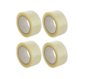 Merkloos 4x rolls of packaging tape transparent 66 meters - 5 cm wide - Office and warehouse items Merkloos 4x rolls of packaging tape transparent 66 meters - 5 cm wide - Office and warehouse items
