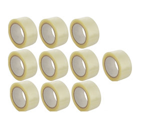 Merkloos 10x stuks rollen Verpakkingstape transparant 55 meter - 5 cm breed - Kantoor en magazijn artikelen