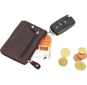4East RFID Anti-theft Car Key - Keyless Entry Go Key Pouch Case Key Pouch Wallet - Wallet Pouch - Ring Wallet - Card Holder With Zipper - Zipper Wallet - 2 Zipper Wallet - Buffalo Leather Wallet