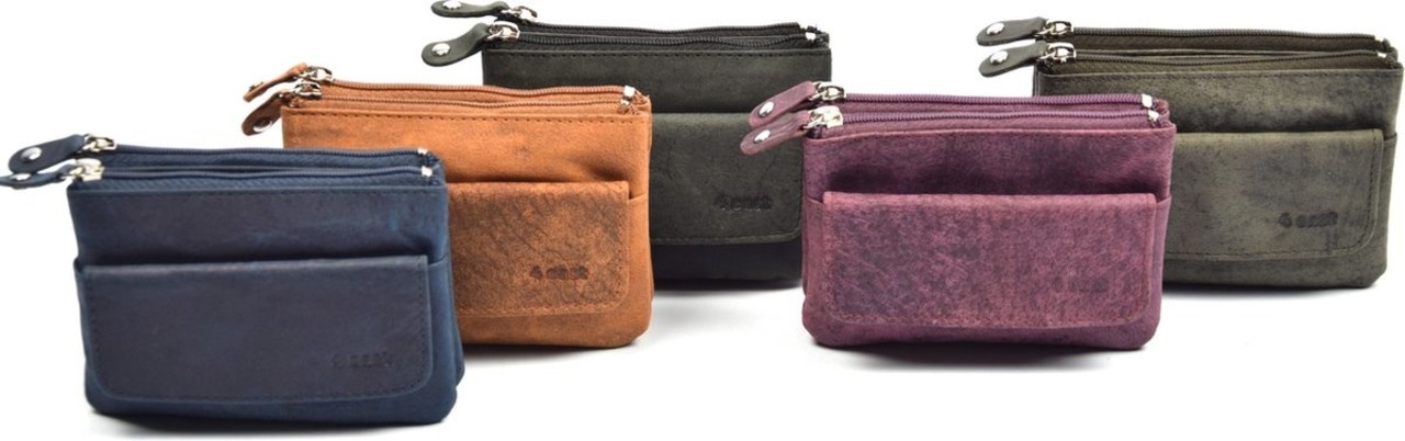 4 East 4East® |Sleuteletui portemonnee|Zwart| portemonnee etui - ring portemonnee - pasjeshouder met rits - rits portemonnee - 3 ritsen portemonnee - buffelleer portemonnee - portemonnee met RFID 4 East 4East® |Sleuteletui portemonnee|Zwart| portemonnee etui - ring portemonnee - pasjeshouder met rits - rits portemonnee - 3 ritsen portemonnee - buffelleer portemonnee - portemonnee met RFID