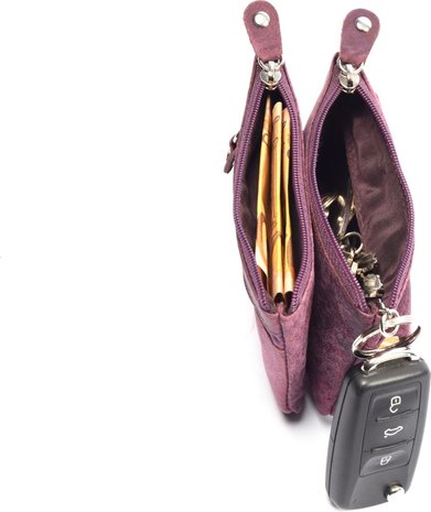 4 East 4East® |Key Case Wallet| Purple | wallet pouch - ring wallet - card holder with zipper - zipper wallet - 3 zippers wallet - buffalo leather wallet - wallet with RFID - Copy 4 East 4East® |Key Case Wallet| Purple | wallet pouch - ring wallet - card holder with zipper - zipper wallet - 3 zippers wallet - buffalo leather wallet - wallet with RFID - Copy