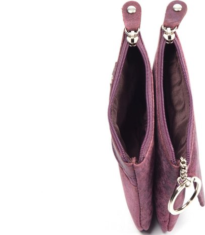 4 East 4East® |Key Case Wallet| Purple | wallet pouch - ring wallet - card holder with zipper - zipper wallet - 3 zippers wallet - buffalo leather wallet - wallet with RFID - Copy 4 East 4East® |Key Case Wallet| Purple | wallet pouch - ring wallet - card holder with zipper - zipper wallet - 3 zippers wallet - buffalo leather wallet - wallet with RFID - Copy