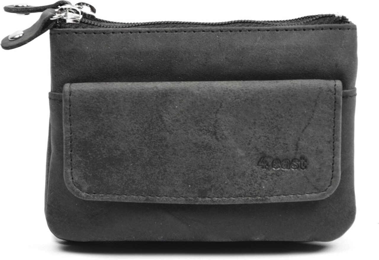 4 East 4East® |Sleuteletui portemonnee|Zwart| portemonnee etui - ring portemonnee - pasjeshouder met rits - rits portemonnee - 3 ritsen portemonnee - buffelleer portemonnee - portemonnee met RFID 4 East 4East® |Sleuteletui portemonnee|Zwart| portemonnee etui - ring portemonnee - pasjeshouder met rits - rits portemonnee - 3 ritsen portemonnee - buffelleer portemonnee - portemonnee met RFID
