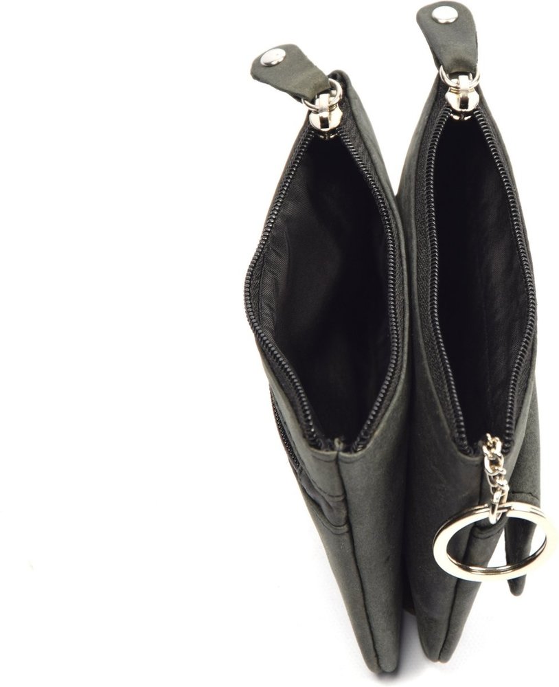 4 East 4East® |Key Case Wallet|Black | wallet pouch - ring wallet - card holder with zipper - zipper wallet - 3 zippers wallet - buffalo leather wallet - wallet with RFID 4 East 4East® |Key Case Wallet|Black | wallet pouch - ring wallet - card holder with zipper - zipper wallet - 3 zippers wallet - buffalo leather wallet - wallet with RFID