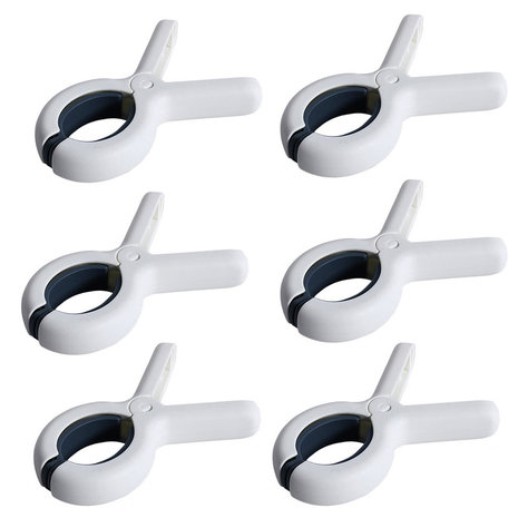 Discountershop Clamps 6 pieces - Clothespins - 6 pieces - White and blue 100% plastic and therefore stainless | Leave no prints Discountershop Clamps 6 pieces - Clothespins - 6 pieces - White and blue 100% plastic and therefore stainless | Leave no prints