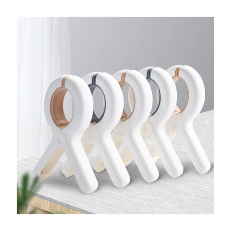 Discountershop Clamps 6 pieces - Clothespins - 6 pieces - White and blue 100% plastic and therefore stainless | Leave no prints Discountershop Clamps 6 pieces - Clothespins - 6 pieces - White and blue 100% plastic and therefore stainless | Leave no prints