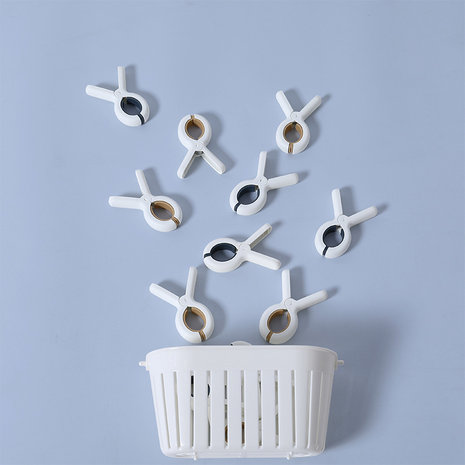 Discountershop Clamps 6 pieces - Clothespins - 6 pieces - White and blue 100% plastic and therefore stainless | Leave no prints Discountershop Clamps 6 pieces - Clothespins - 6 pieces - White and blue 100% plastic and therefore stainless | Leave no prints