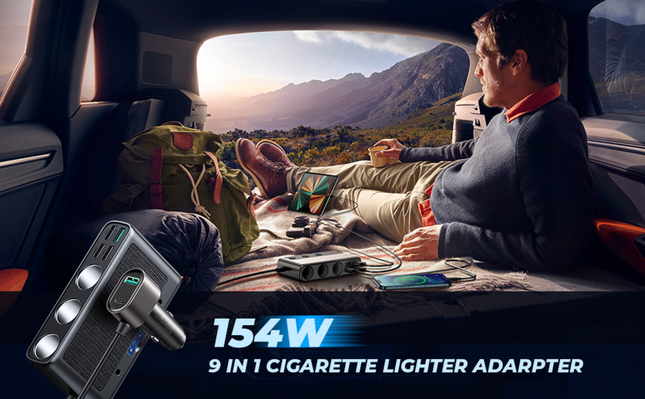 Discountershop Auto Sigarettenaansteker Splitter – 12V/24V USB Autolader Adapter – Auto Oplader met 9 Aansluitingen – 4 USB + 2 USB-C + 3 Sigarettenaanstekers – 171W Verdeler / Omvormer – Autostekker Discountershop Auto Sigarettenaansteker Splitter – 12V/24V USB Autolader Adapter – Auto Oplader met 9 Aansluitingen – 4 USB + 2 USB-C + 3 Sigarettenaanstekers – 171W Verdeler / Omvormer – Autostekker