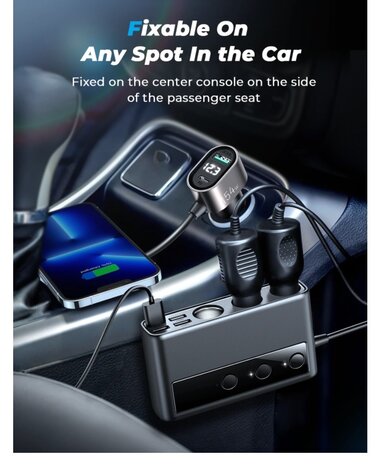 Discountershop Auto Sigarettenaansteker Splitter – 12V/24V USB Autolader Adapter – Auto Oplader met 9 Aansluitingen – 4 USB + 2 USB-C + 3 Sigarettenaanstekers – 171W Verdeler / Omvormer – Autostekker Discountershop Auto Sigarettenaansteker Splitter – 12V/24V USB Autolader Adapter – Auto Oplader met 9 Aansluitingen – 4 USB + 2 USB-C + 3 Sigarettenaanstekers – 171W Verdeler / Omvormer – Autostekker