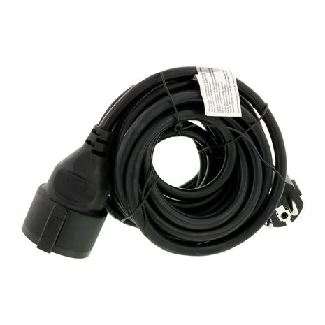 Merkloos Extension cord 5 meters Protective earth Rubber 3500W - Shut-off valve - Rubber 1.5mm2 IP44