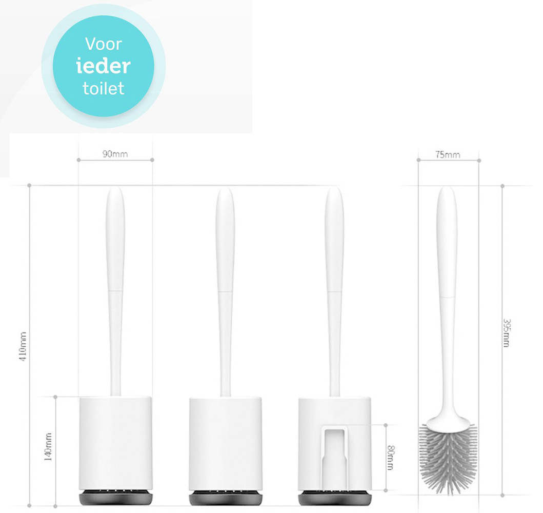 Discountershop Toilet brush with holder - Stainless WC Brush with holder - Toilet brush with holder - Toilet brush in holder - Hygienic - Ventilation grids - Toilet brush with holder freestanding - Size 33x14 cm Discountershop Toilet brush with holder - Stainless WC Brush with holder - Toilet brush with holder - Toilet brush in holder - Hygienic - Ventilation grids - Toilet brush with holder freestanding - Size 33x14 cm