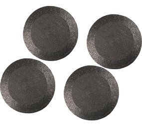Discountershop Placemats - Rond - 30 cm - 4 stuks - Onderlegger - Hitte bestendig - Donkergrijs - Luxe uitstraling beaded Placemat Discountershop Placemats - Rond - 30 cm - 4 stuks - Onderlegger - Hitte bestendig - Donkergrijs - Luxe uitstraling beaded Placemat