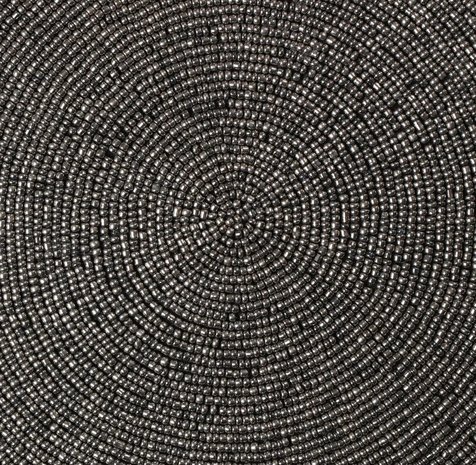 Discountershop Placemats - Rond - 30 cm - 4 stuks - Onderlegger - Hitte bestendig - Donkergrijs - Luxe uitstraling beaded Placemat Discountershop Placemats - Rond - 30 cm - 4 stuks - Onderlegger - Hitte bestendig - Donkergrijs - Luxe uitstraling beaded Placemat