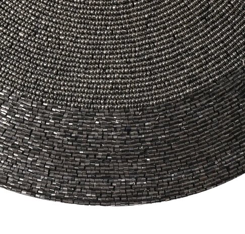 Discountershop Placemats - Rond - 30 cm - 4 stuks - Onderlegger - Hitte bestendig - Donkergrijs - Luxe uitstraling beaded Placemat Discountershop Placemats - Rond - 30 cm - 4 stuks - Onderlegger - Hitte bestendig - Donkergrijs - Luxe uitstraling beaded Placemat